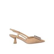 Vierkante Broche Hakken Schoenen Alma EN Pena , Beige , Dames