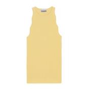 Golvende Armsgaten Gebreide Top Ganni , Yellow , Dames