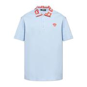 Polo met logo Versace , Blue , Heren