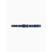 Blauwe Fleece Riem met Multikleur Strepen Gallo , Multicolor , Dames