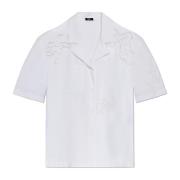 Shirt met openwerkpatroon Versace , White , Dames