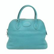 Pre-owned Leather handbags Hermès Vintage , Blue , Dames