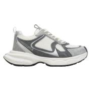 Grijze en witte sneakers met flexibele zool Estro , Gray , Dames