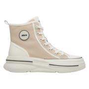 Beige High-Top Sneakers Soft Textiles Estro , Beige , Dames