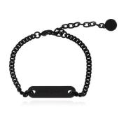 Armband met gegraveerd logo Palm Angels , Black , Heren