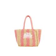 Strooien strandtas met logo Sundek , Multicolor , Dames