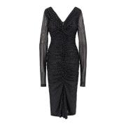 Zwarte V-hals Jurk Aw24 Dolce & Gabbana , Black , Dames