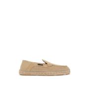 Suede Moccasin-Style Espadrilles Versace , Beige , Heren