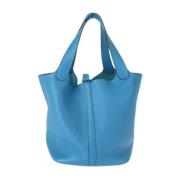 Pre-owned Leather handbags Hermès Vintage , Blue , Dames