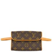 Pre-owned Leather pouches Louis Vuitton Vintage , Brown , Dames