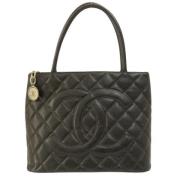 Pre-owned Leather totes Chanel Vintage , Black , Dames