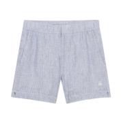 Marineblauwe Linnen Shorts Brooks Brothers , Blue , Heren