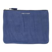 Marine Gewassen Rits Handtas Pouch Comme des Garçons , Blue , Dames