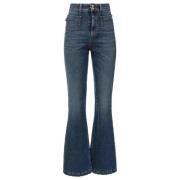 Flared Logo-Patch Jeans Just Cavalli , Blue , Dames
