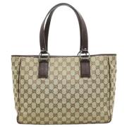 Pre-owned Canvas totes Gucci Vintage , Beige , Dames