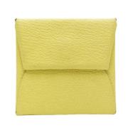 Pre-owned Leather wallets Hermès Vintage , Yellow , Dames