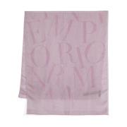 Lila Lurex Jacquard Sjaal Emporio Armani , Pink , Dames