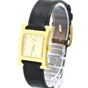 Pre-owned Metal watches Hermès Vintage , Yellow , Dames