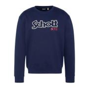 Iconische Fleece Sweater - Blauw Schott NYC , Blue , Heren