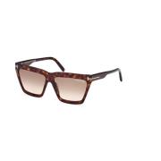 Gradient Brown Zonnebril Ft1110 Tom Ford , Brown , Dames