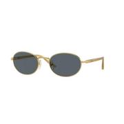 Blauwe Lens Gouden Montuur Zonnebril Persol , Yellow , Unisex