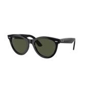 Zwarte Frame Groene Lens Zonnebril Ray-Ban , Black , Unisex