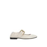 Platte Mary-Jane Schoenen Ivoor Leer Bottega Veneta , Beige , Dames