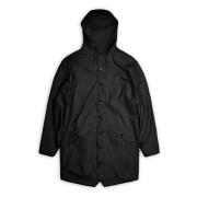 Waterdichte jas met capuchon en knoopsluiting Rains , Black , Heren