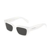 Wit Frame Donkergrijze Lenzen Zonnebril Dolce & Gabbana , White , Unis...