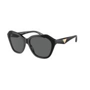 Zwarte Frame, Donkergrijze Lenzen Zonnebril Emporio Armani , Black , D...