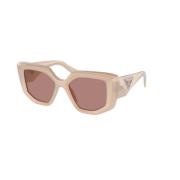 Bruin Licht Beige Zonnebril Model Prada , Beige , Unisex