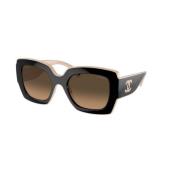 Stijlvolle zonnebril bruin & zwart verloop Chanel , Black , Unisex