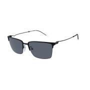 Zwarte Frame Grijze Lens Zonnebril Emporio Armani , Black , Heren