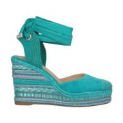 Gevlochten sleehak sandaal met versieringen Alma EN Pena , Green , Dam...