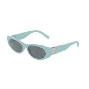 Blauwe Spiegel Zwarte Zonnebril Tiffany , Blue , Unisex