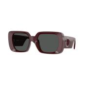 Rood Frame, Donkergrijze Lenzen Zonnebril Versace , Red , Unisex