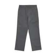 Grijze Gerepliceerde Katoenen Broek met Tailleband Gr10K , Gray , Here...