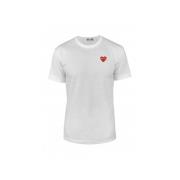 Wit Katoen Hart Logo T-Shirt Comme des Garçons , White , Heren