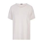 Zijden Crew Neck T-shirt Wit Kiton , White , Dames