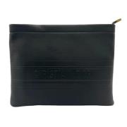 Pre-owned Leather clutches Dior Vintage , Black , Unisex