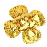 Pre-owned Metal brooches Chanel Vintage , Yellow , Dames