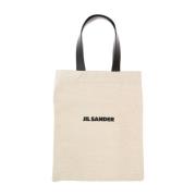 Witte Canvas Logo Tassen Jil Sander , Beige , Heren