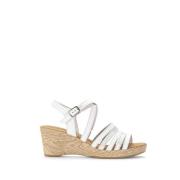 Witte Leren Sandalen Gabor , White , Dames