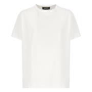 Witte Katoenen T-shirt Ronde Hals Korte Mouw Fabiana Filippi , White ,...