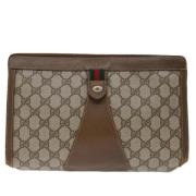 Pre-owned Canvas clutches Gucci Vintage , Beige , Dames