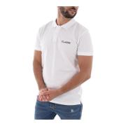 Wit Katoenen Polo Shirt - Petit Logo Cavalli Class , White , Heren