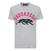 Grijze T-shirts en Polos met Dsquared Panther Logo Dsquared2 , Gray , ...