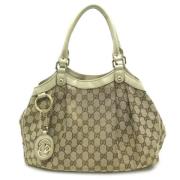 Pre-owned Canvas totes Gucci Vintage , Beige , Dames