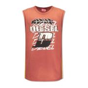 Mouwloos T-shirt 'T-Bisco-Stripe' Diesel , Brown , Heren