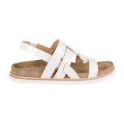 Witte platte sandalen van lakleer DEL Carlo , White , Dames